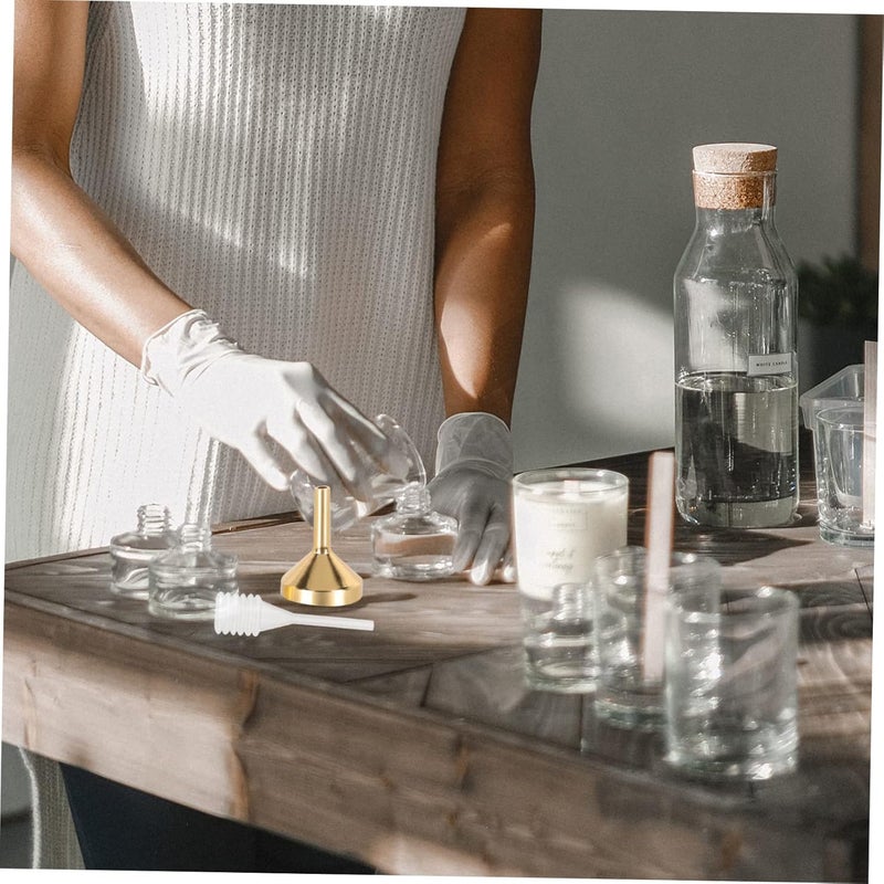 Mini Metal Funnels And Droppers Set Gold Silver For Perfume Liquids Dry Ingredients - Image 2